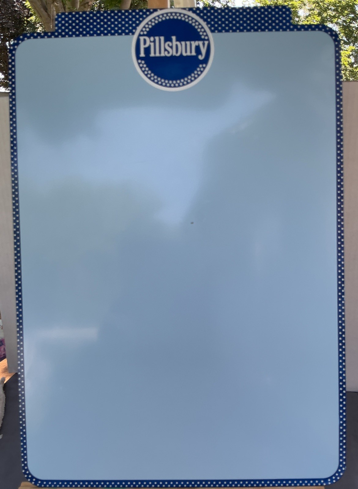 Blue White Polkadot Magnetic Pillsbury Doughboy Magnet Board 1 Magnet Sm.Chip