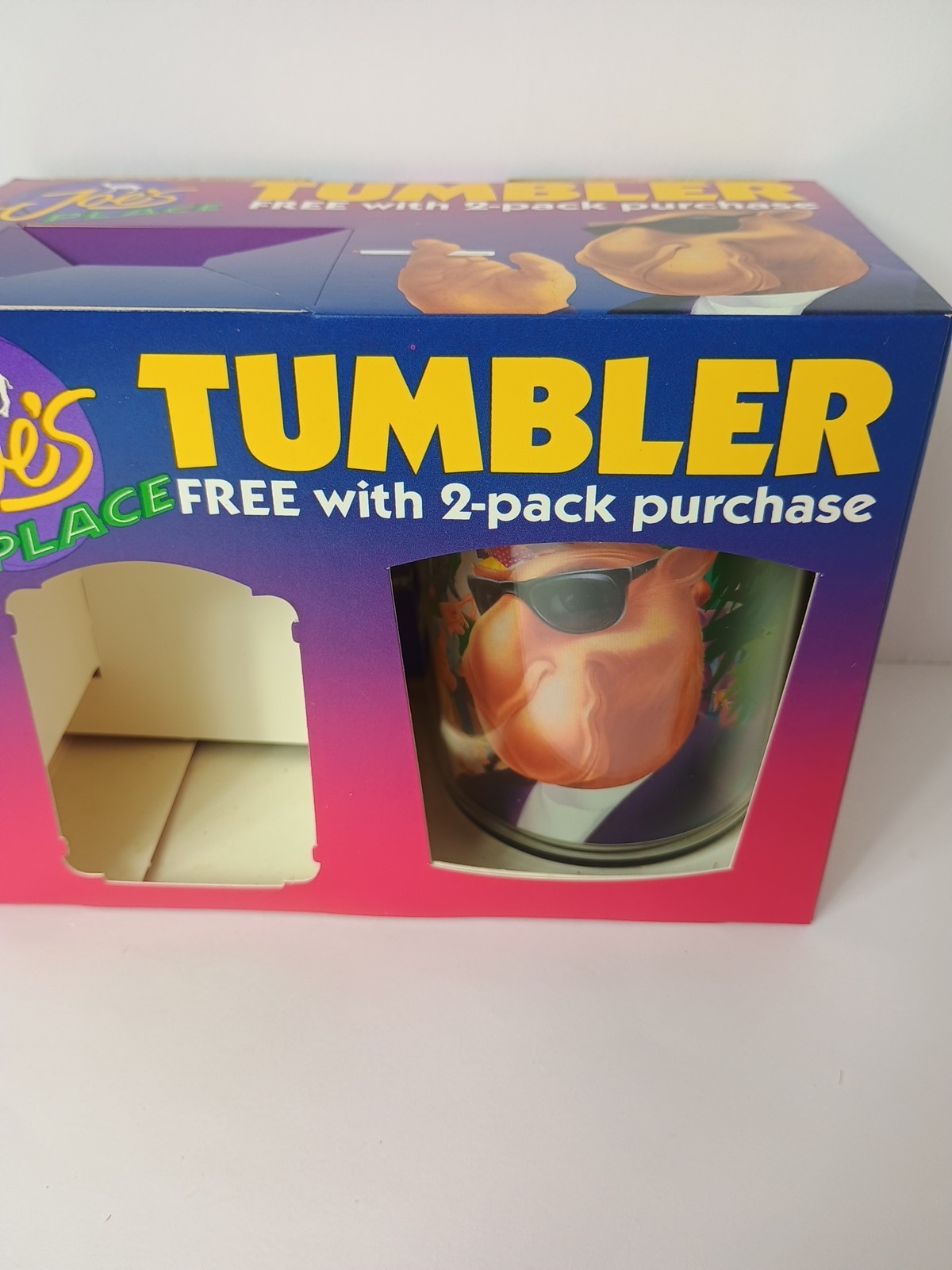 JOE\'S PLACE CUP TUMBLER MADE IN USA NOS NEVER OPENED 1990\'S CAMEL CIGARETTES