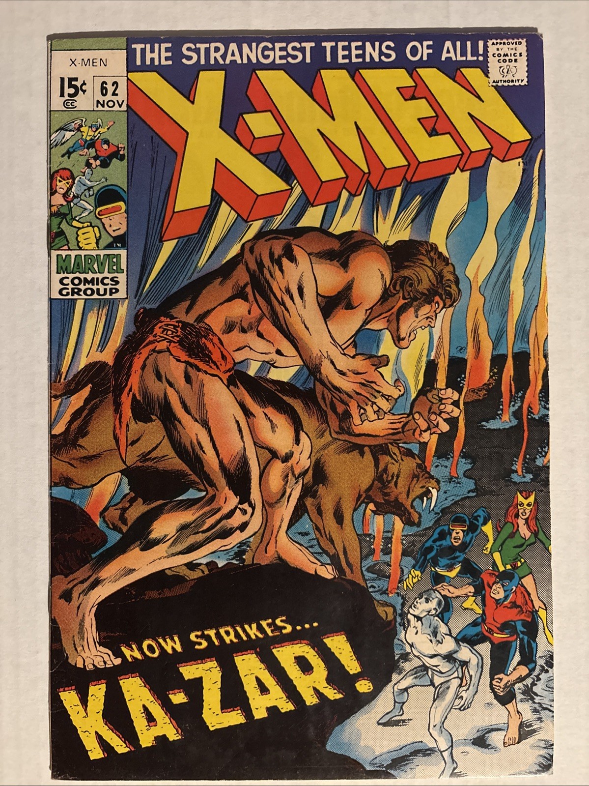 X-Men #62 Nov 1969 Ka-Zar Zabu Neal Adams Silver Age Marvel Very Fine- (7.5)