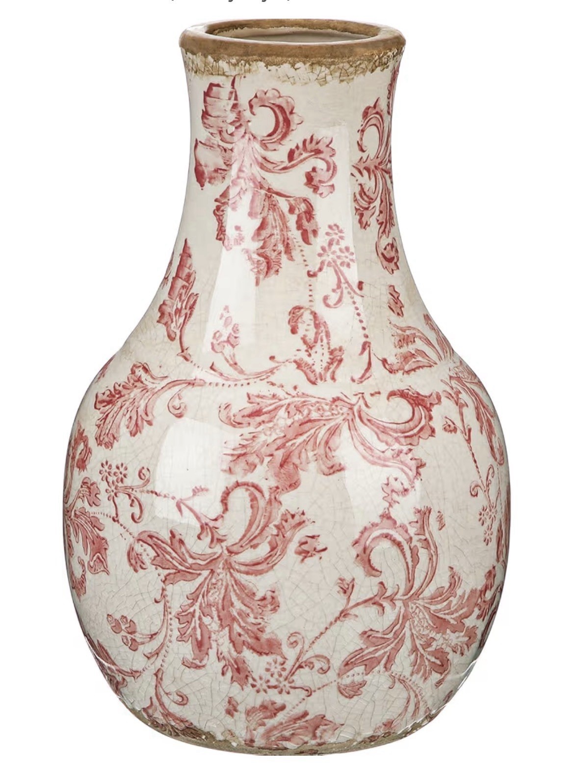 Vintage Ceramic Flower Vase 5.7 Inch Ice Cracked Glaze Porcelain coquette