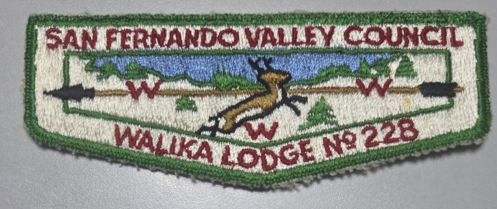 OA WALIKA LODGE 228 Order of the Arrow FLAP PATCH WWW CA Boy Scout 1950s S1