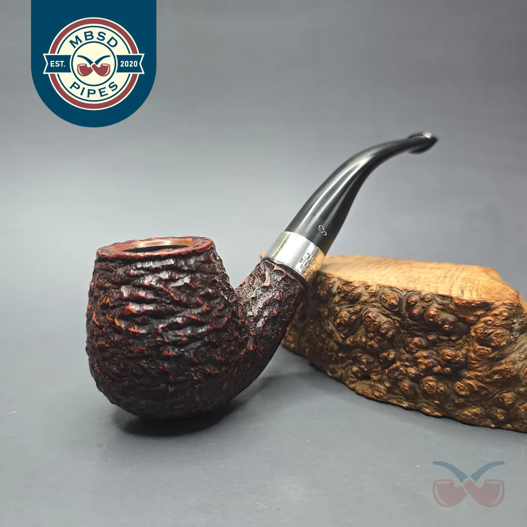 Peterson 2000 Donegal Rocky 68 Rusticated Brandy with Silver Estate Briar Pipe
