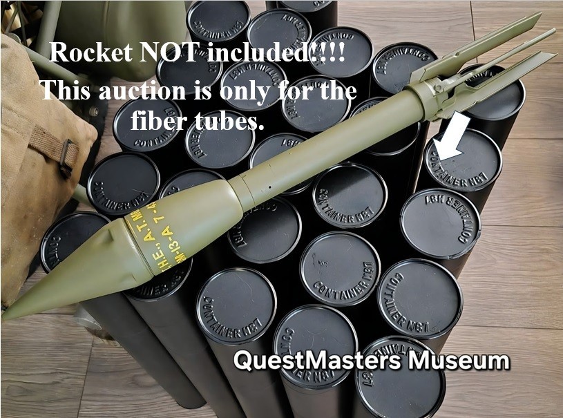 WWII U.S. Rocket Fiber Tube M87 for 2.36-inch M6A1 M6A3 Rocket – SET OF THREE