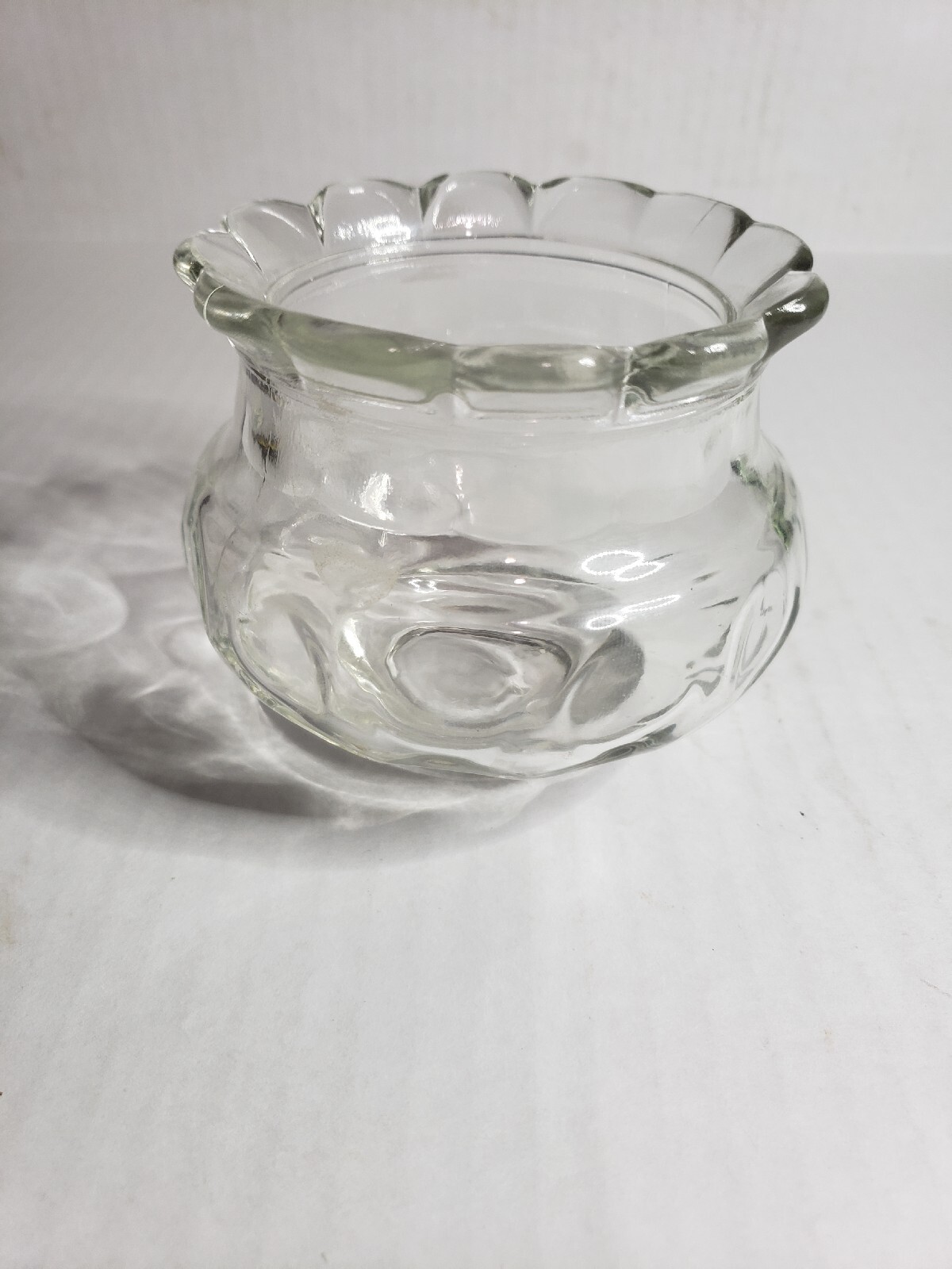 Vintage Pressed Glass Rose Bowl Candle Holder