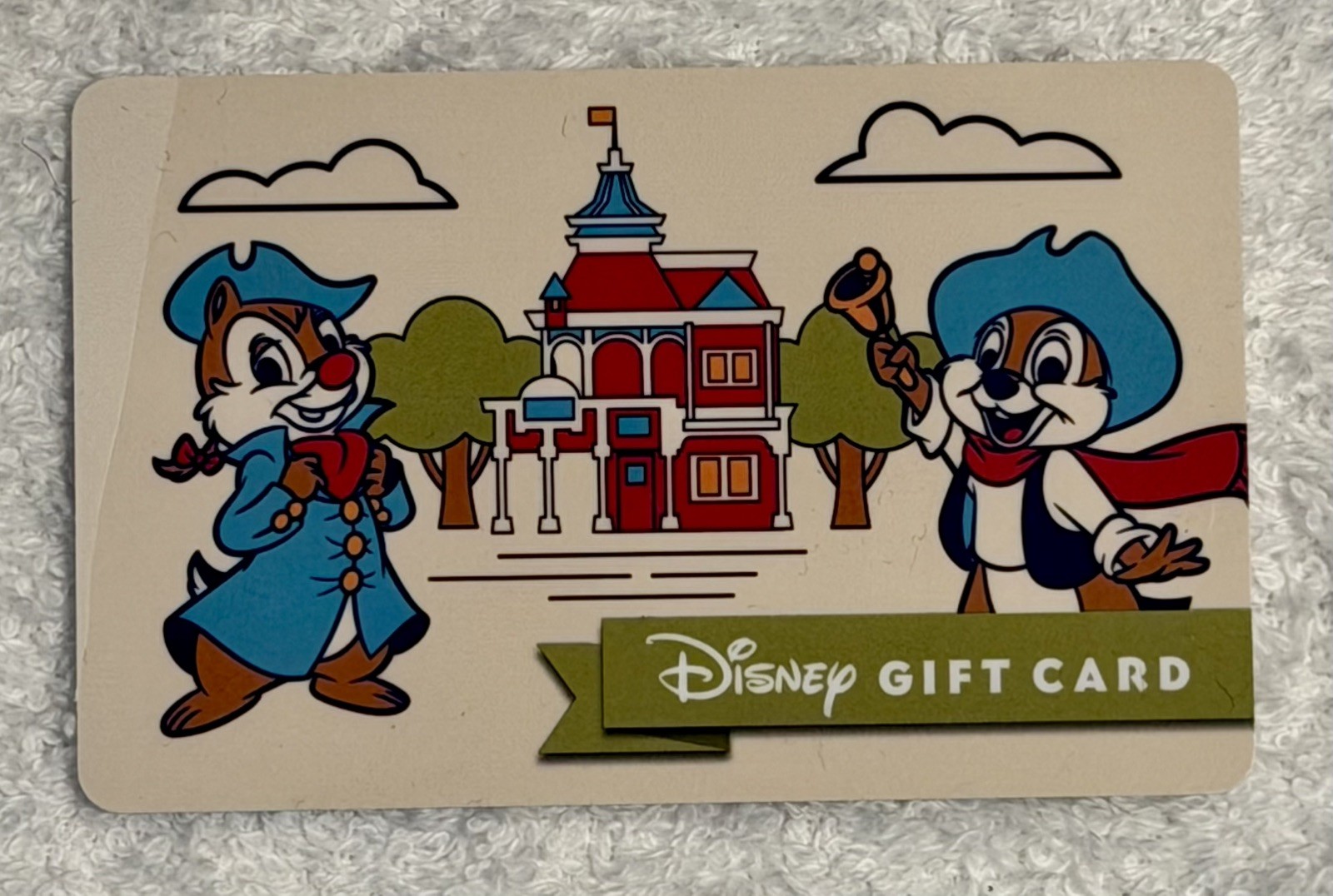 WALT DISNEY gift card. Chip and Dale on main street 