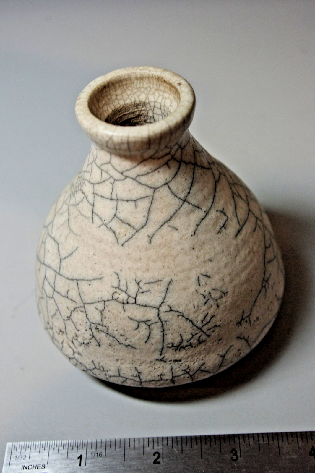 Small Vase Signed Patrick, Raku Style Pottery