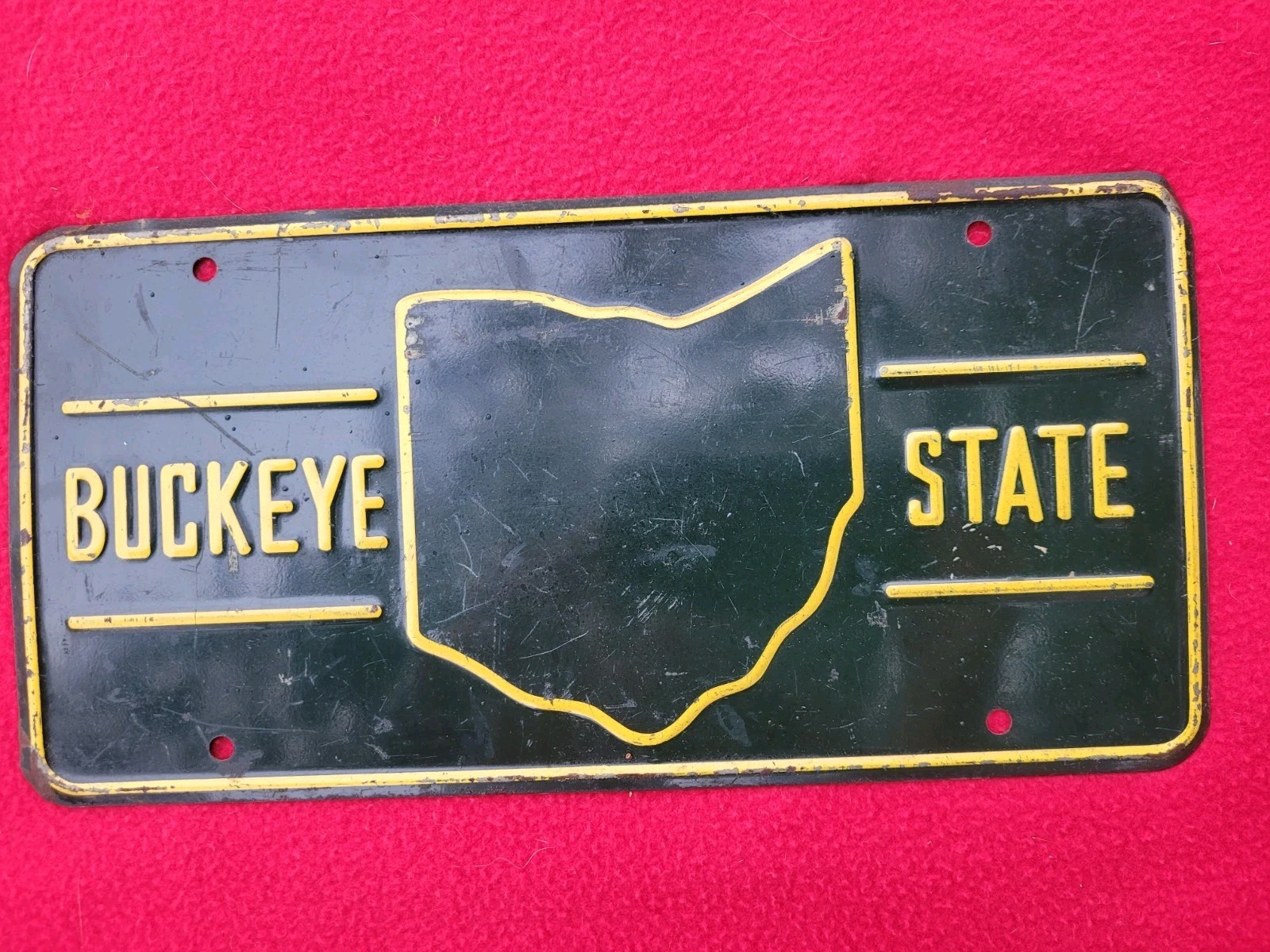 Vintage  Ohio Buckeye State Booster License Plate