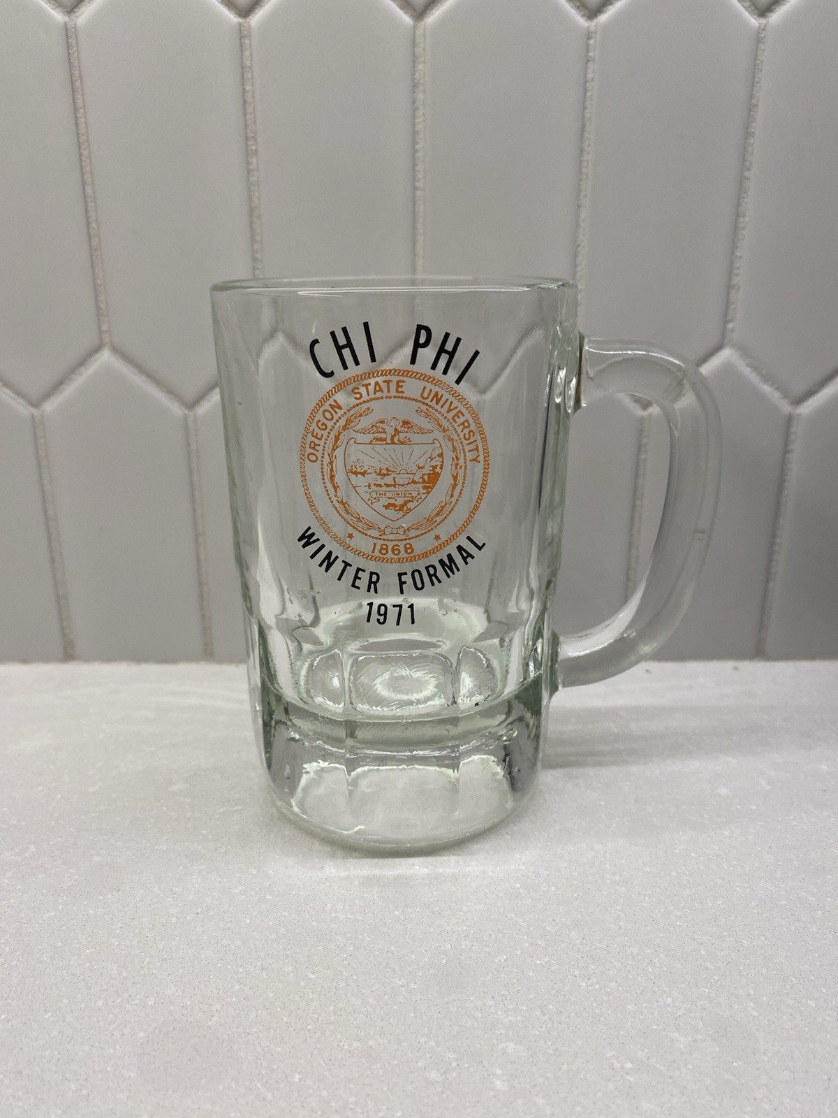 Vintage 1970s Oregon State University Winter Formal 1971 Mug Glass Vintage 1970s Oregon State University Winter Formal 1971 Mug Glass