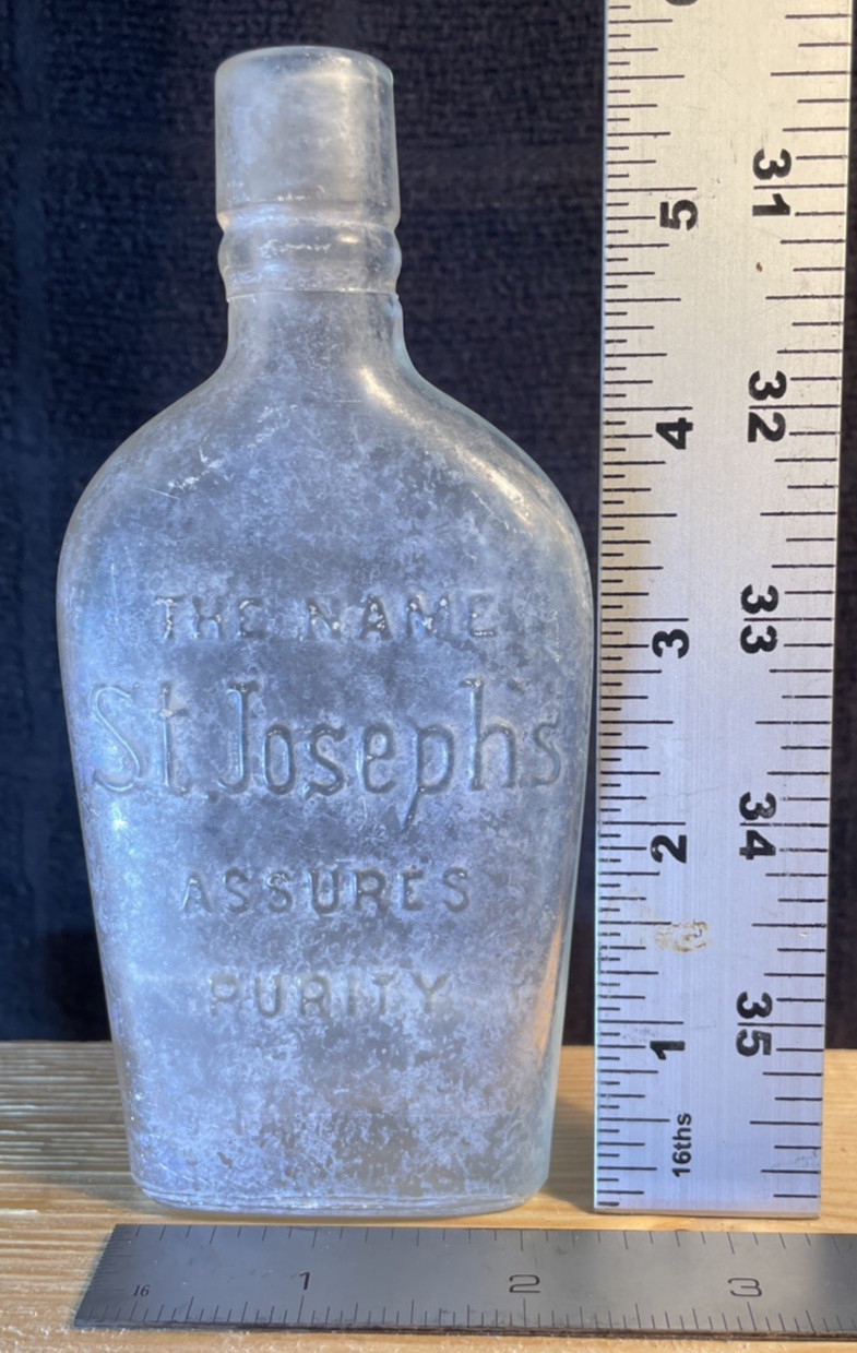 Vintage St.Joseph’s Assures Purity Glass Bottle 