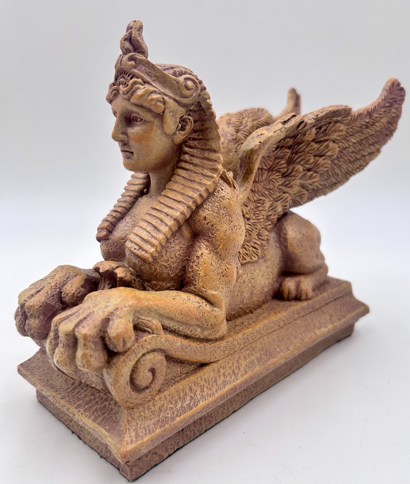 Egyptian Winged Griffin Sphinx Statue Woman\'s Face figurine Summit Collection