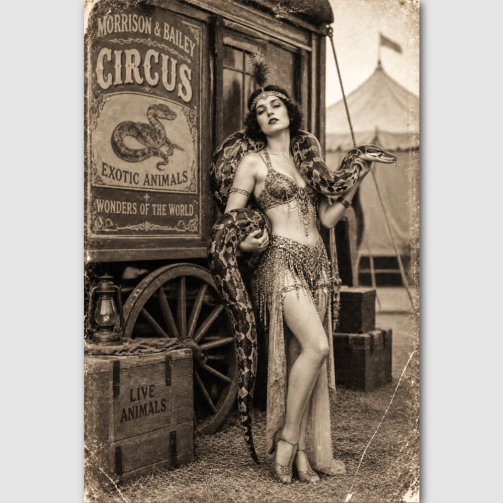 Circus Snake Charmer Vintage Photo Print Oddity Preformer Odd SIdeshow 8
