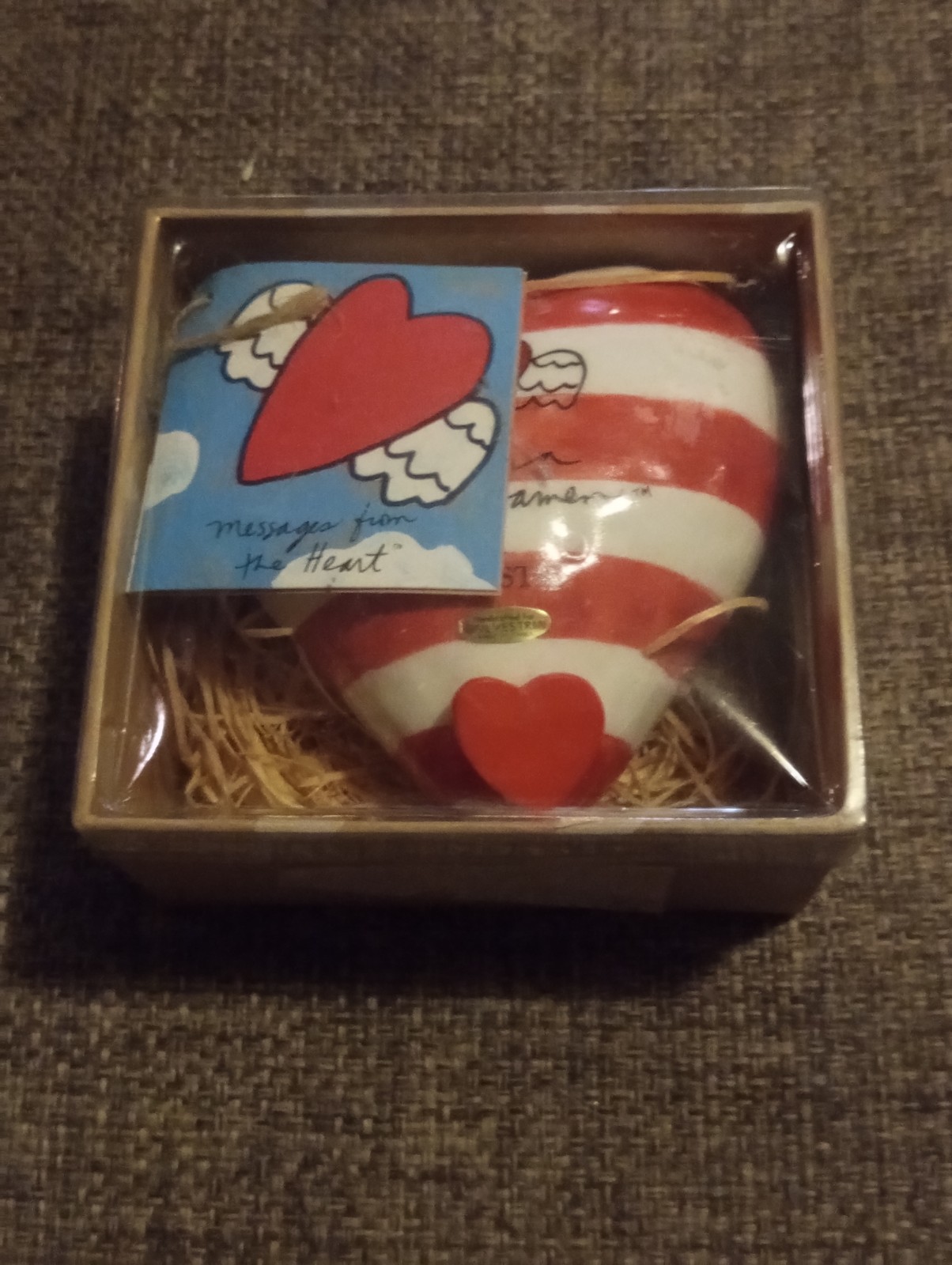 Sandra Magsamen for Silvestri Ceramic Heart  USA Message From The Heart