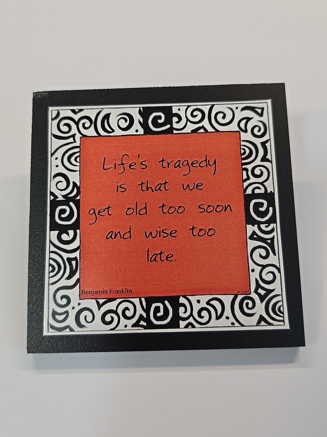 Fridge Magnet Life\'s tragedy is that we get old too soon and wise too late