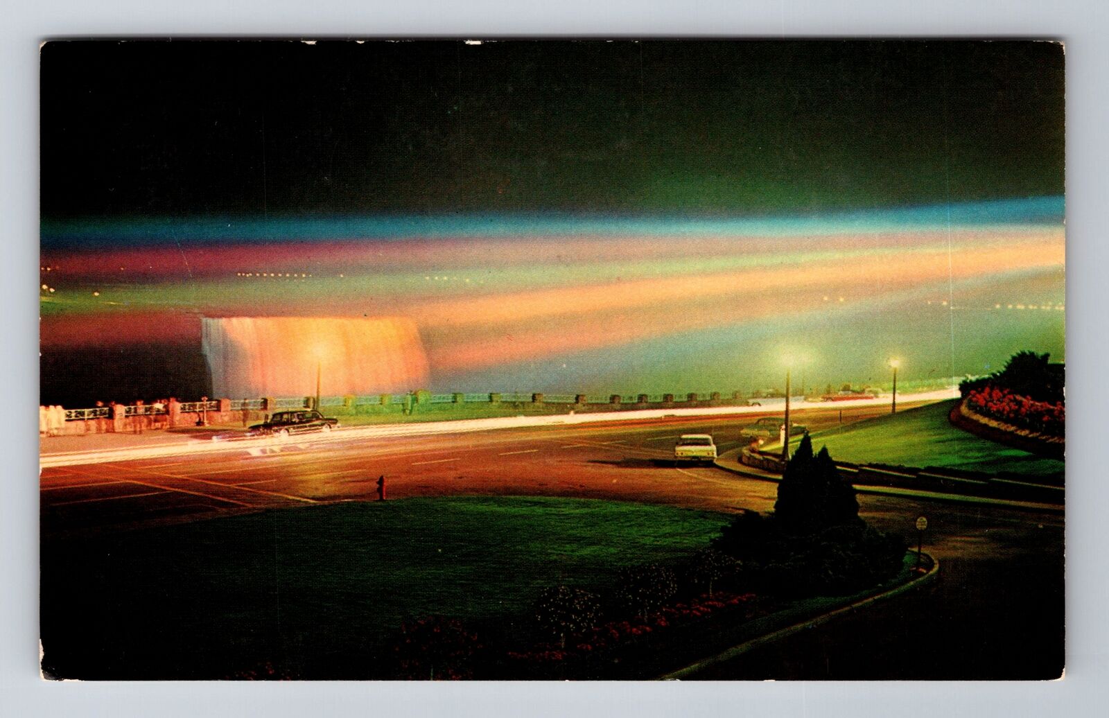 Niagara Falls Ontario-Canada, Niagara Falls Illumination, Vintage Postcard