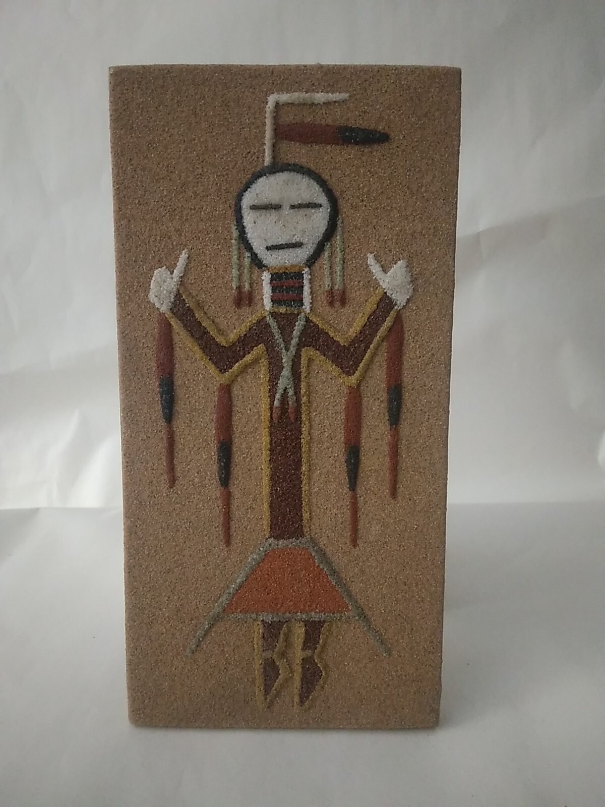 Authentic Native American Navajo Sand Art Signed J. Toledo NIGHT CHANT 4\