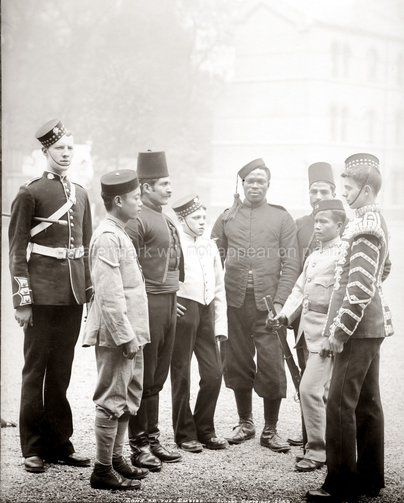 British Army Colonial Regiments Sons Empire Soldiers Vtg. Photo 19thC.