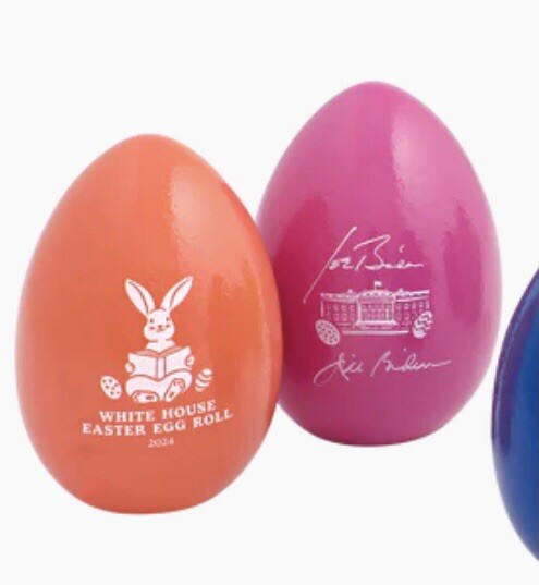 2024 WHITE HOUSE EASTER PINK WOOD EGG PRESIDENT BIDEN DEMOCRAT JOE SIGNATURE