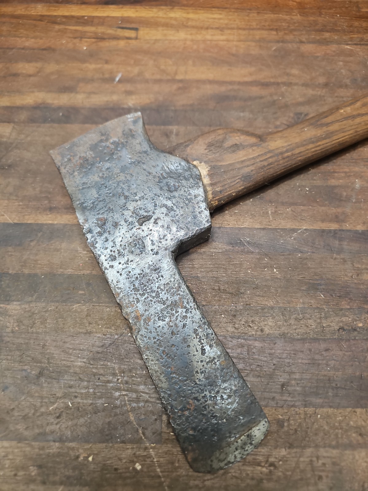 AC45- Antique mortise axe hand forged 5 lb 8 oz Pennsylvania Axe