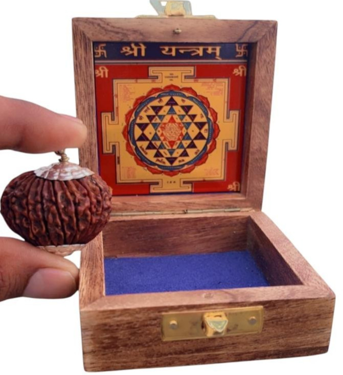 21 Mukhi Rudraksha Pendant, Sterling Silver, Original Certified Nepal Bead
