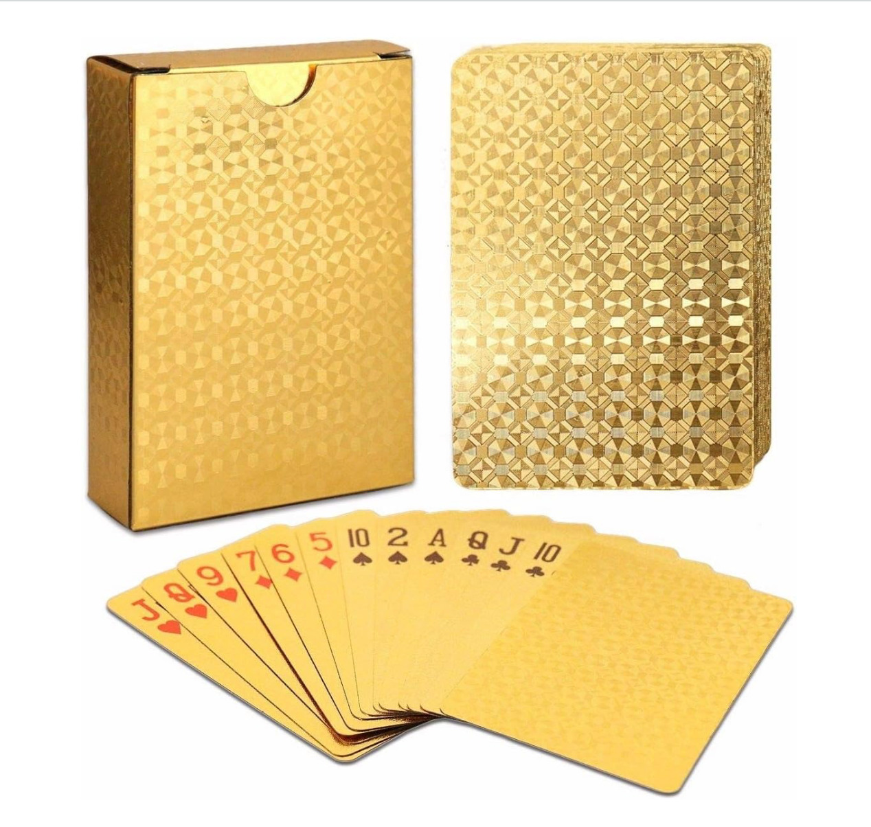 24k Gold Foil Poker Playing Cards With Matching Box