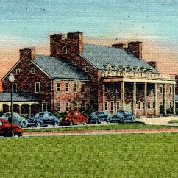 Vintage 1941 Postcard Aberdeen Maryland Officer\'s Club Proving Grounds-A2-189