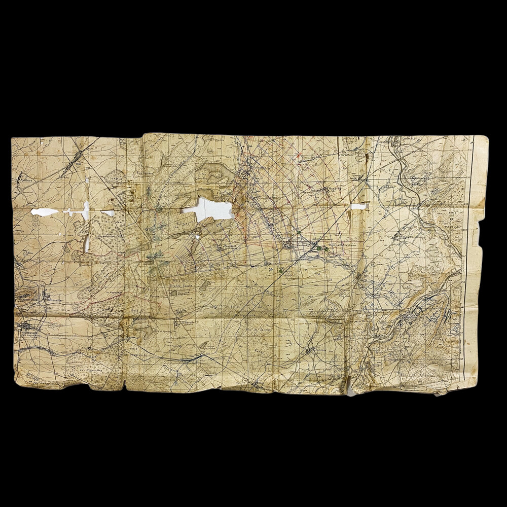 RARE WWI Saint Mihiel AEF Artillery Barrage Map Lt. McKey 134th Field Artillery
