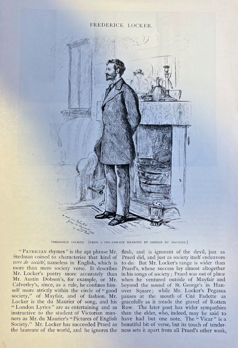 1883 Poet Frederick Locker illustrated