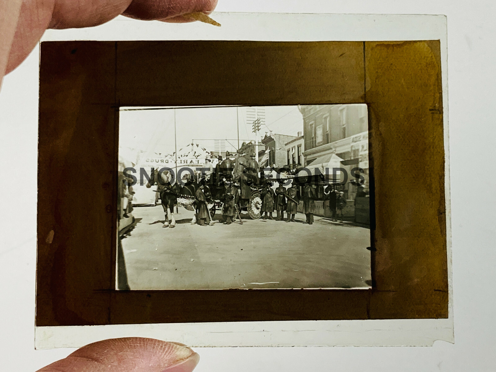 c.1910 Antique Glass Photo Slide Fire Department Firemen Greenfield Indiana IN c.1910 Antique Glass Photo Slide Fire Department Firemen Greenfield Indiana IN