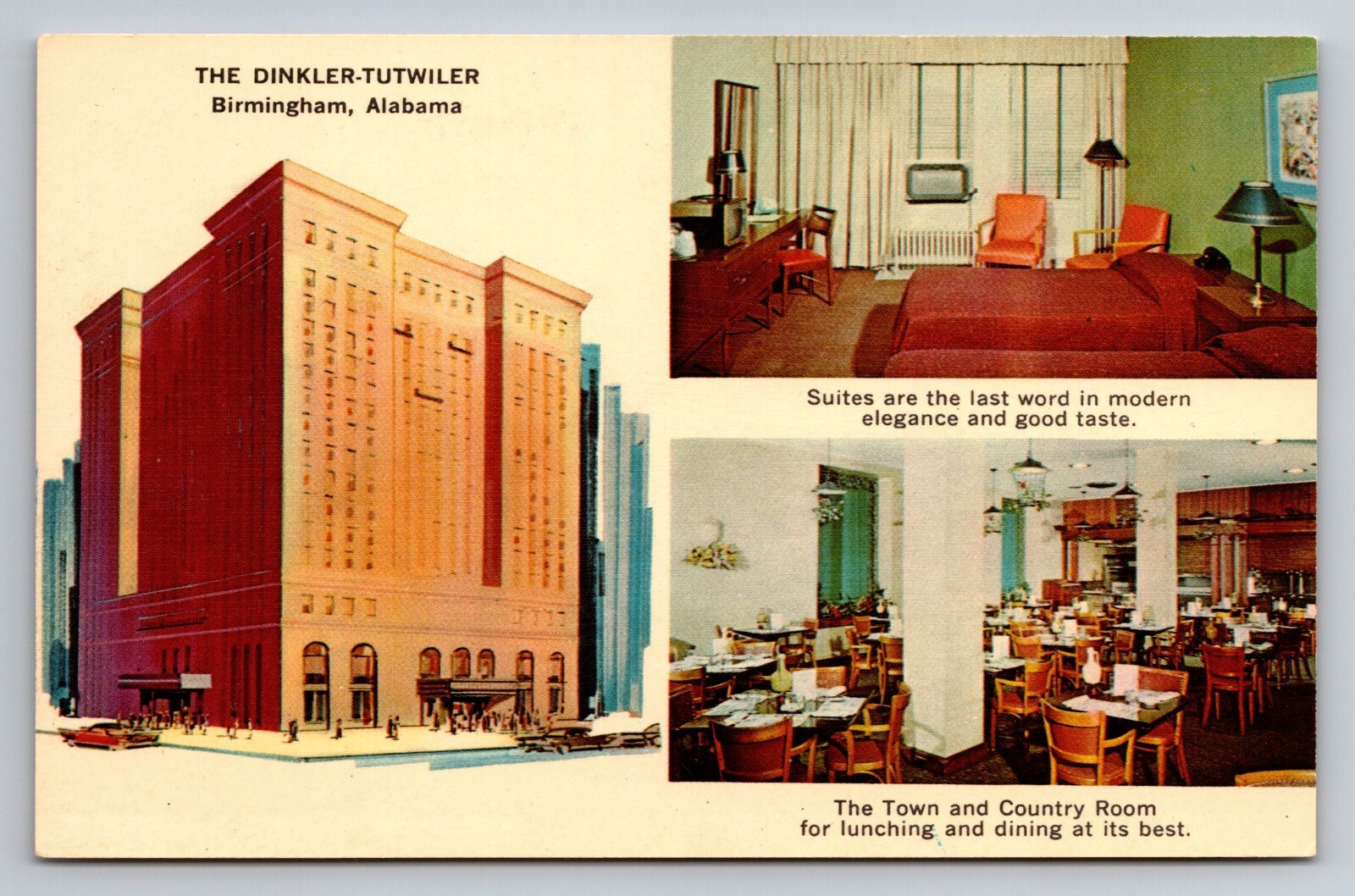 The Dinkler-tutwiler Hotel,Birmingham,Alabama,Multi View VTG UNP C.1962 Postcard