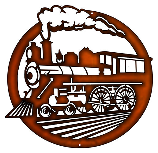 440 TRAIN LOCOMOTIVE COPPER LOOK CUT OUT 14.5\