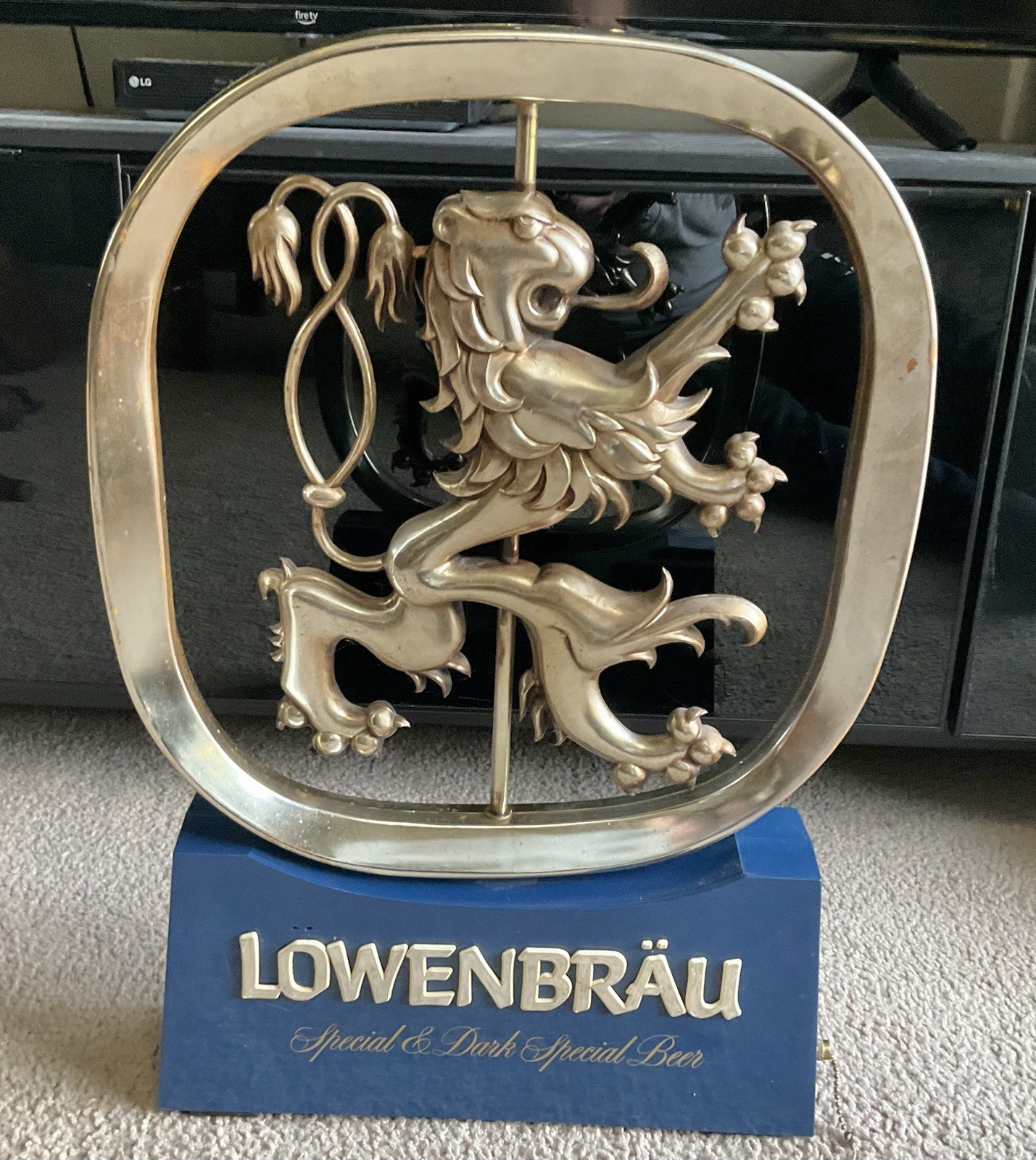 Vintage 1981 Lowenbrau Special & Dark Special Beer Rotating Motion Sign
