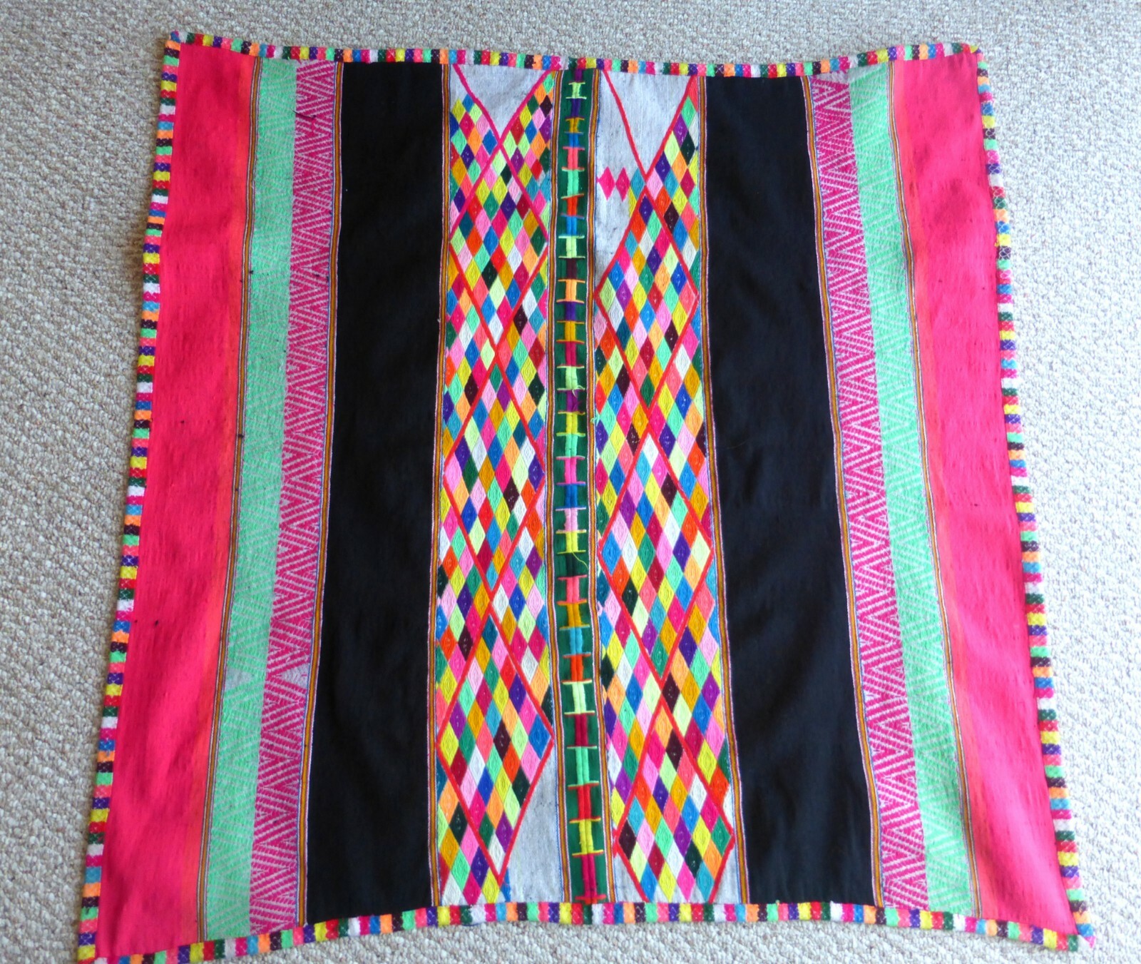 Andean Q\'ero Mastana -Peruvian Aguayo Manta -  Hand-Woven Mountain Textile