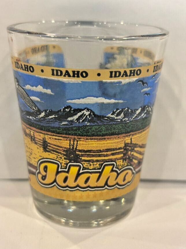 IDAHO STATE WRAPAROUND SHOT GLASS SHOTGLASS NEW