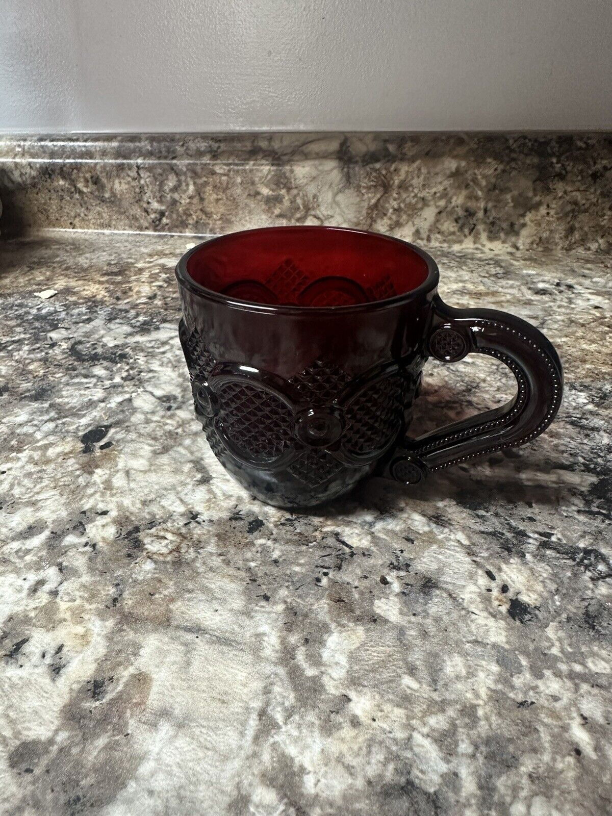 5 Avon 1876 Cape Cod Ruby Red Mug Handled Coffee/Tea Mug 8 oz Vintage