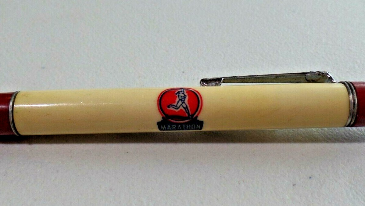 Vtg Marathon Gas & Oil Advertising Mechanical Pencil Jackson, OH 1940\'s Vtg Marathon Gas & Oil Advertising Mechanical Pencil Jackson, OH 1940\'s
