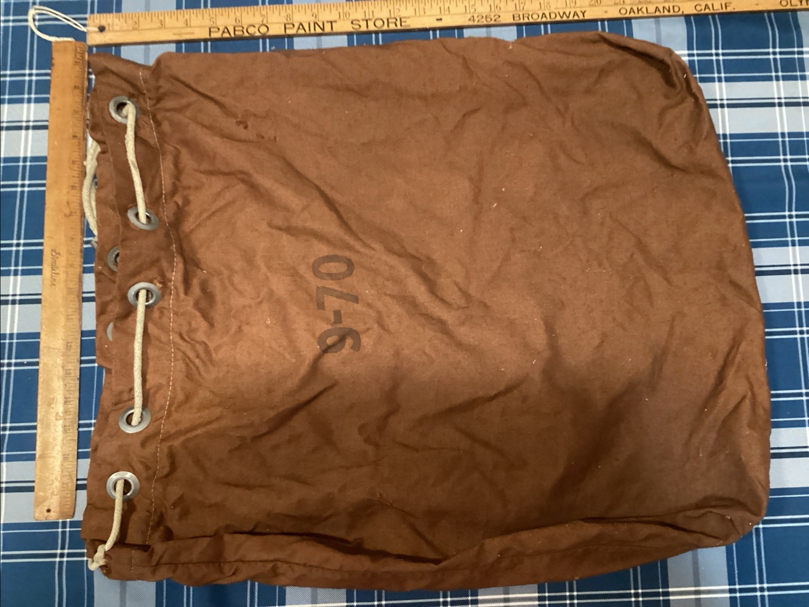 Vintage Brown Canvas U. S. Postal Mail Bag 9-70