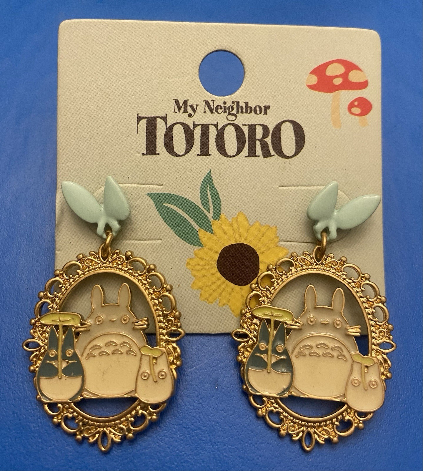 VTG 1988 Studio Ghibli My Neighbor Totoro Trio Cameo Earrings New with Tag VTG 1988 Studio Ghibli My Neighbor Totoro Trio Cameo Earrings New with Tag