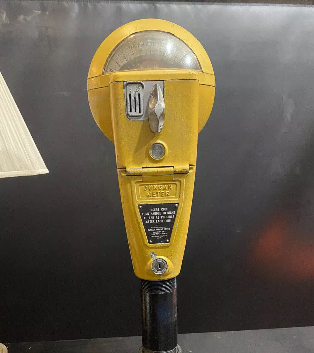 Vintage Yellow Duncan 60 Parking Meter Working