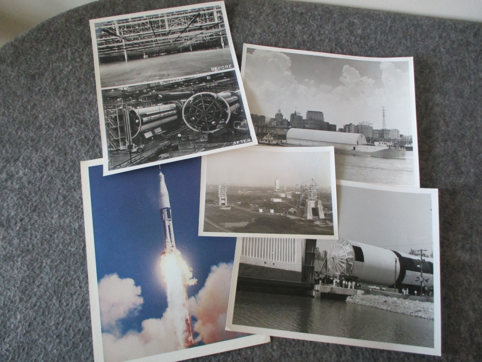 NASA MSFC/MICHOUD/KSC APOLLO SATURN S-1C ORIGINAL PHOTOS (4)+MANNED FLIGHT LITHO