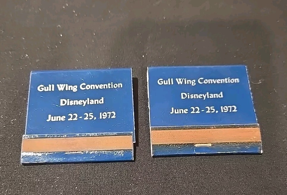 Vintage 1972 Mercedes Benz Gull Wing Convention Matchbooks, Lot Of 2 Unstruck