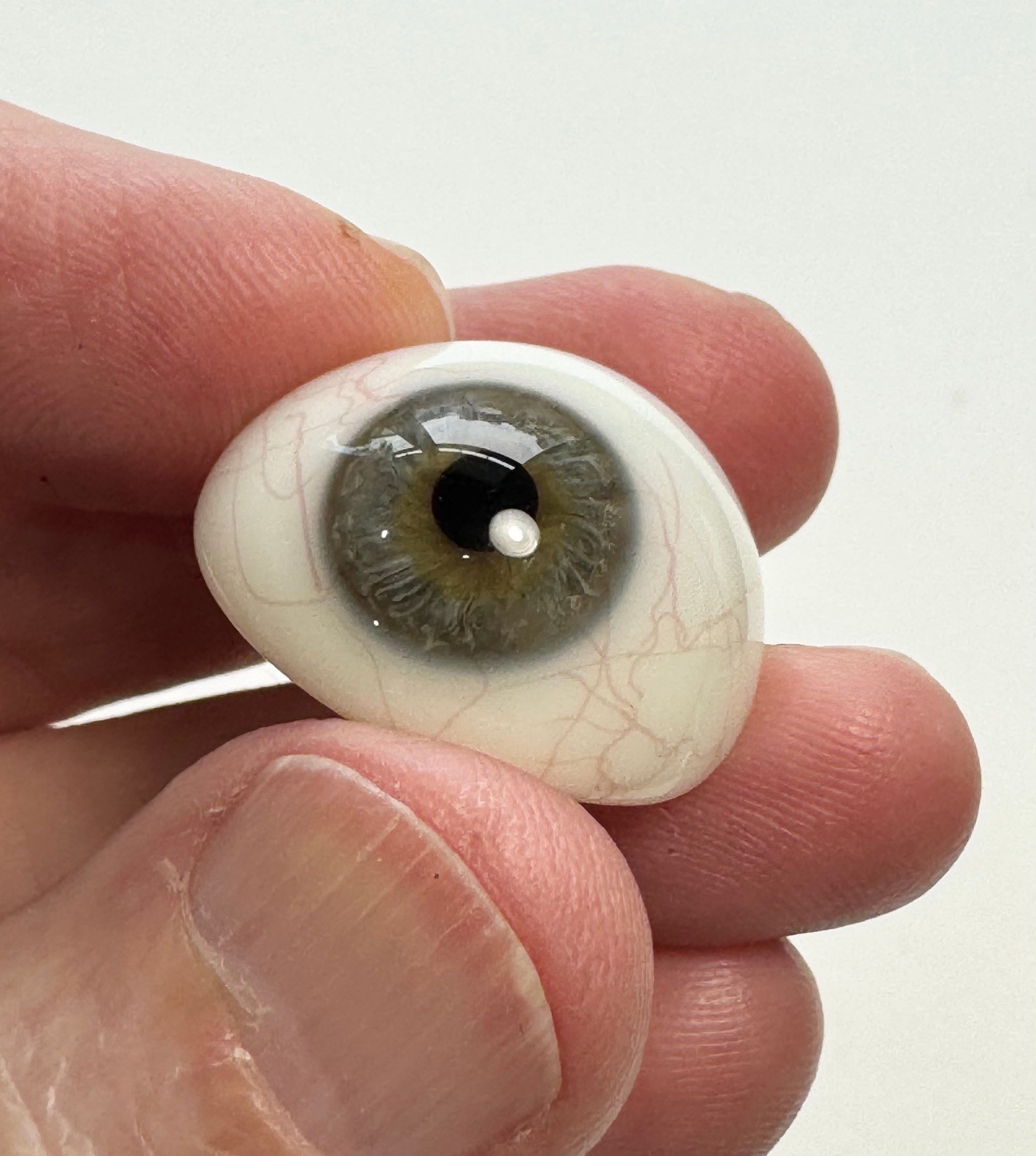 Antique German hand-blown human prosthetic glass eye.  E1