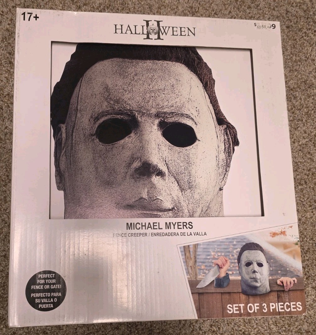 Halloween II Michael Myers Fence Creeper Prop, Plastic, Black/White/Gray