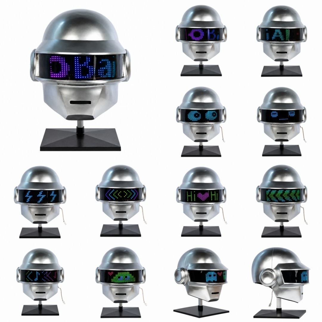 Daft Punk Thomas Helmet Silver Matte LED Light Mask Adult Replica Prop Xmas Gift Daft Punk Thomas Helmet Silver Matte LED Light Mask Adult Replica Prop Xmas Gift