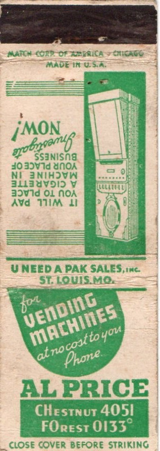 Al Price-U Need A Pak Sales-Vending Machines-St Louis-Missouri-Mo
