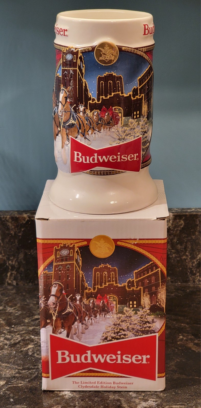 Budweiser 2020 Holiday Clydesdale Beer Stein 41st Anniversary - New In Box w/COA
