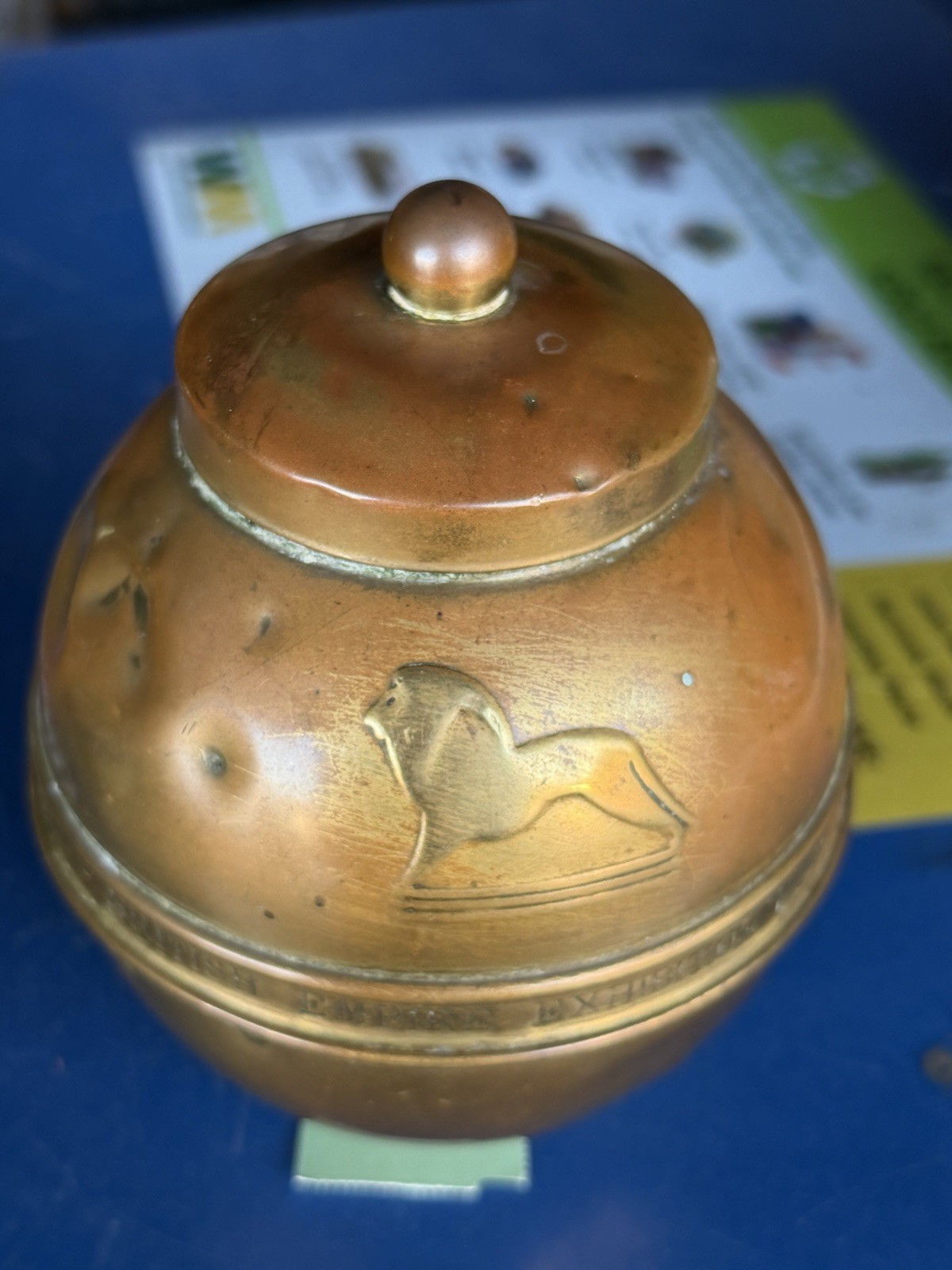 Vintage British Tea Caddy Brass 1924