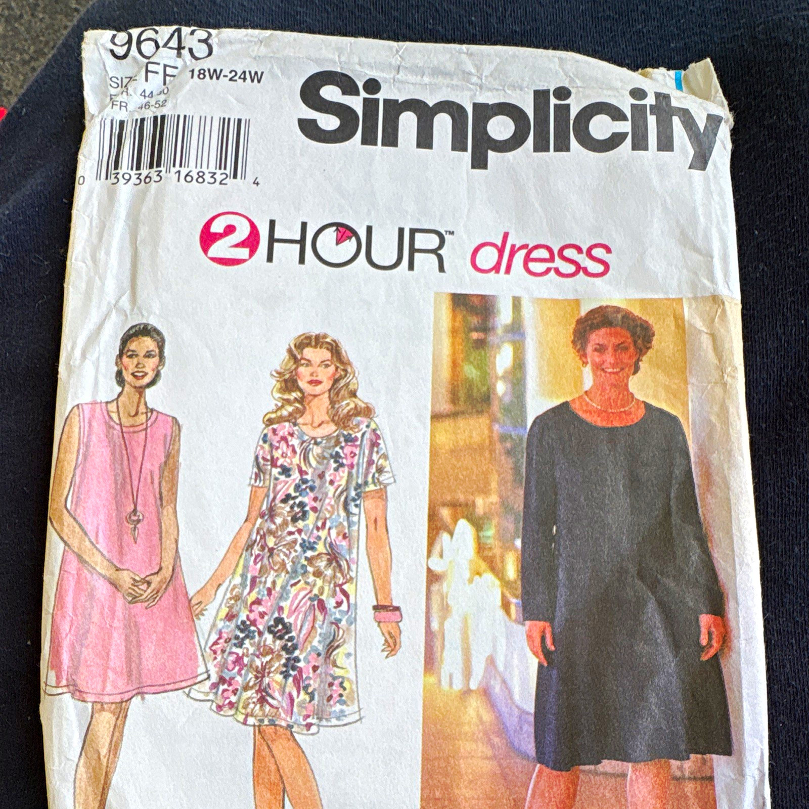Simplicity 2 Hour 9643 Women’s Dress Sewing Pattern Contemporary Original