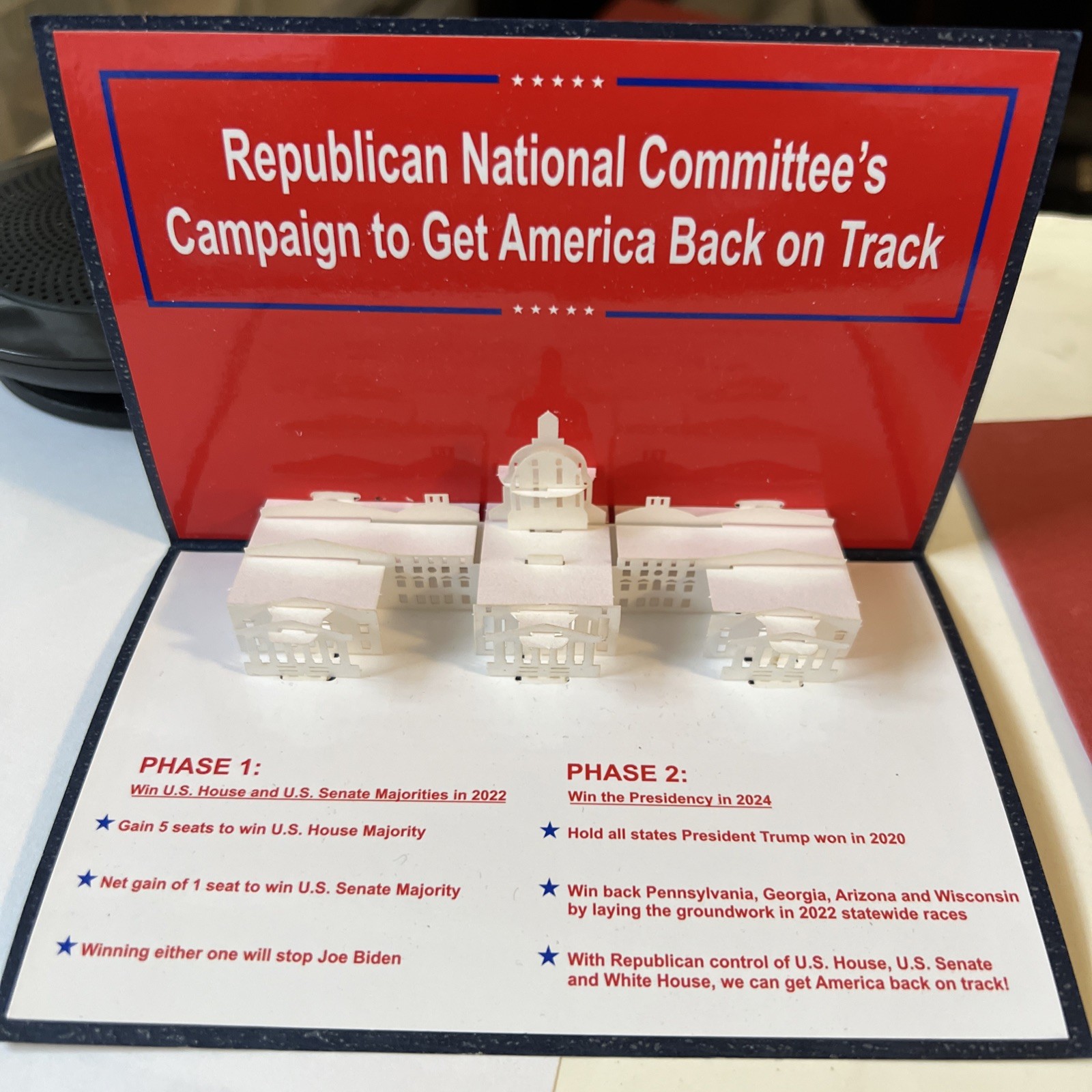 TRUMP Official RNC US CAPITOL  3D Pop-Up Origami Premium |2022 Big Wins\