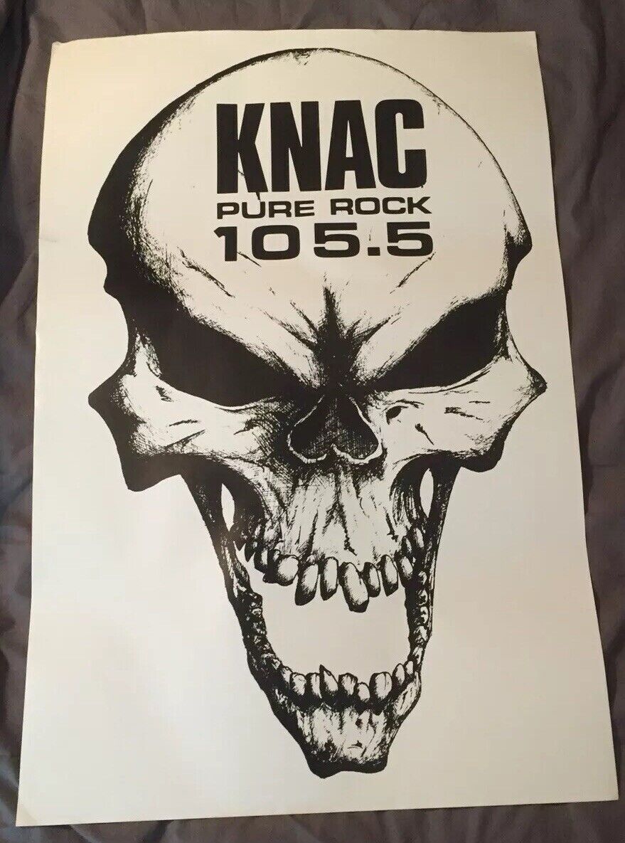 Pure Rock 105.5 KNAC Poster Skull 35” X 23” Metallica Van Halen VINTAGE