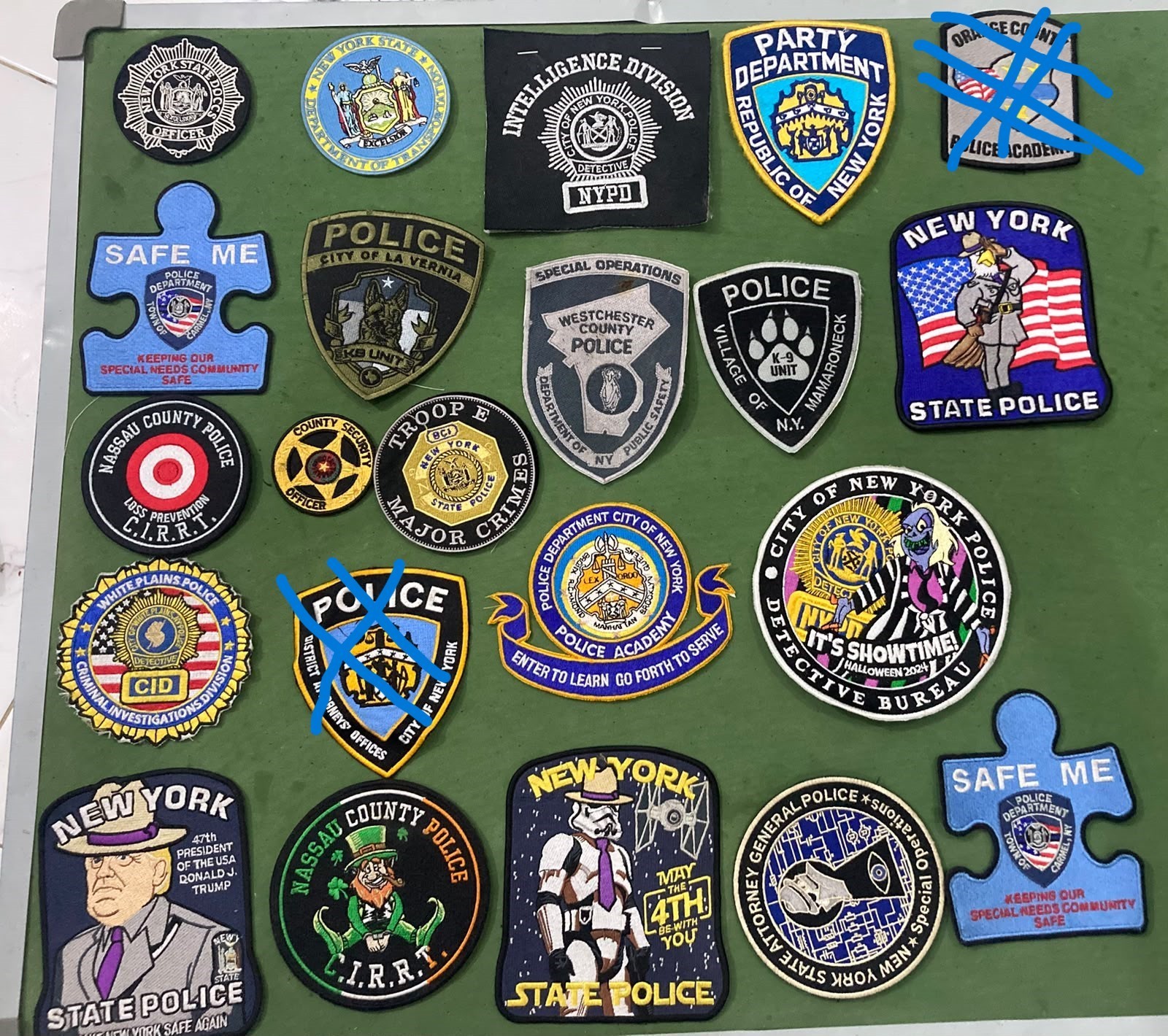 20 Pc New York Police Patch Lot NYPD K9 Westchester Nassau State Police Trump